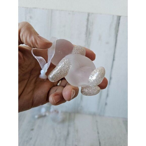 Glass snowman sparkle glitter ornament set Xmas tree - Picture 8 of 16